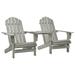 moobody Patio Adirondack Chairs with Tea Table Solid Wood Fir Gray