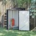 IVV 3.3 x 3.4 Lean-to Garden Storage Shed Small Outdoor Galvanized Steel Tool House with Lockable Door for Patio Backyard Lawn Dark Gray