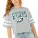 Women's Gameday Couture Gray Philadelphia Eagles Gridiron Glam Cropped T-Shirt