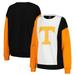 Women's Gameday Couture White/Black Tennessee Volunteers Vertical Color-Block Pullover Sweatshirt