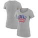 Women's G-III 4Her by Carl Banks Heather Gray Detroit Pistons Filigree Logo Fitted T-Shirt