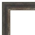 Amanti Art Beveled Bathroom Wall Mirror - Bark Rustic Char Frame Bark Rustic Char Narrow Outer Size: 39 x 27 in Silver Brown Black