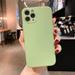 Silicone Case for iPhone 14 Pro 6.1 inch Slim Liquid Silicone Case Shockproof Full Body Protection Phone Case with Anti-Scratch Microfiber Ultra Slim Soft Bumper Cover - Matcha Green