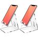 2 Pack Acrylic Cell Phone Stand Clear Phone Stand for Desk Portable Phone Holder Compatible with Phone 13 Pro Max Switch Android Smartphone Pad Tablet Home Office Desk Accessories