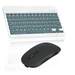 Rechargeable Bluetooth Keyboard and Mouse Combo Ultra Slim Full-Size Keyboard and Ergonomic Mouse for T-Mobile Revvlry and All Bluetooth Enabled Mac/Tablet/iPad/PC/Laptop -Pine Green with Black Mouse