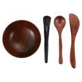 FRCOLOR 4 Pcs Environmentally Friendly Wooden Mask DIY Tools Mask Making Kit (Wood Color)