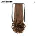 Fashion Women Beauty Hair Extensions Hairpiece Curly Wavy Horse Tail 38-58cm Medium Length Wig Pear Flower Big Wave Wrap Around Ponytail LIGHT BROWN L