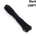 25/50/100FT 550 LB Survival Hiking Clothesline Camping Outdoor Tools Parachute Rope 7 Strand Cord Lanyard Paracord BLACK 100FT