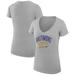 Women's G-III 4Her by Carl Banks Heather Gray Baltimore Ravens Filigree Logo Lightweight V-Neck Fitted T-Shirt