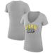 Women's G-III 4Her by Carl Banks Heather Gray Utah Jazz Filigree Logo V-Neck Fitted T-Shirt