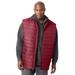 Men's Big & Tall Packable puffer vest by KingSize in Rich Burgundy (Size XL)