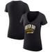 Women's G-III 4Her by Carl Banks Black Green Bay Packers Filigree Logo Lightweight V-Neck Fitted T-Shirt