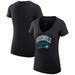 Women's G-III 4Her by Carl Banks Black Jacksonville Jaguars Filigree Logo Lightweight V-Neck Fitted T-Shirt