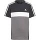 ADIDAS Kinder Shirt Tiberio 3-Streifen Colorblock Cotton Kids, Größe 140 in Grau