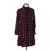 Old Navy Casual Dress - Shirtdress: Red Plaid Dresses - Women's Size X-Small