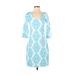 Persifor Casual Dress: Blue Argyle Dresses - Women's Size Small