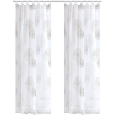 Vorhang HOME WOHNIDEEN "RAWLINS" Gr. 2, grau, B:140cm H:175cm, Voile, Polyester, Gardinen, 2er Pack Schlaufenschal RAWLINS bedruckt Image