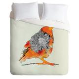 Bungalow Rose Orange Bird Duvet Cover | Twin Duvet Cover + 1 Standard Sham | Wayfair BNGL3777 29860356