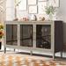 Red Barrel Studio® Feyyaz 3 - Door Accent Cabinet Wood in Gray | 33.9 H x 58.2 W x 15.7 D in | Wayfair 61E1758CD7CB4FE8960CF4FDC62F84B6