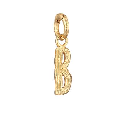 Elli - Buchstabe B Organic Look 925 Silber vergoldet Charms & Kettenanhänger 1 ct Damen