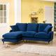 Artemis Home Duval Left Hand Facing Velvet Corner Sofa - Marine