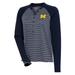 Women's Antigua Navy/White Michigan Wolverines Maverick Henley Long Sleeve T-Shirt