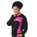 Vevo Active Women's Colorblock Fleece Crew Neck (Size S) Black-Pink, Cotton,Polyester