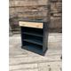 Hallway Shoe Storage Shelves Rack Unit with an Oak Drawer finished in Farrow and Ball Stiffkey Blue.