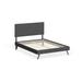 Carson Carrington Idensalmi Grey Polyester Upholstered Wood Frame/ Metal Post Round Splayed Legs Platform Bed