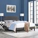 Laura Grey Fabric Platform Bed with Squared Tapered Legs