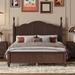 Vintage Style Full Size Platform Bed, Wood Platform Bed Frame with Wooden Slat Support for Bedroom, Dark Walnut