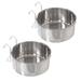 Set of 2 Stainless-Steel Dog Bowls - Cage, Kennel, and Crate Hanging Pet Bowls for Food and Water