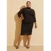 Plus Size Ruched Mesh Bodycon Dress