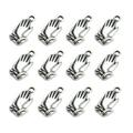 NUOLUX 5 Packs of 50PCS Delicate DIY Zen Gesture Pendant Creative DIY Pray Pendant Alloy Jewelry Pendant Charms Handmade Metal Jewelry Accessory for Bracelet Necklace Jewelry Making (Silver)