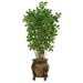 Nearly Natural 4.5ft. Black Olive Artificial Tree in Decorative Planter