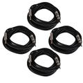 Seismic Audio 4 Pack of 25 Foot 1/4 to 1/4 Speaker Cables -12 Gauge 2 Conductor 25 Black - Q12TW25-4Pack