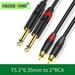 ORZERHOME TRS 6.35mm to Dual RCA Jack Audio Cable Double 1/4 Inch TS Mono to 2RCA Stereo Audio Cable Y-Splitter Adapter Aux Cord