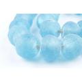 Jumbo Recycled Glass Beads - Beaded Wall Hangings - Extra Large African Sea Glass Beads 21-25mm - The Bead Chest (Baby Blue)