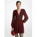 Michael Kors Snake Print Georgette V-Neck Dress Red 0