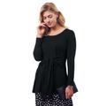 Plus Size Women's Wrap Tunic by Jessica London in Black (Size 2X)