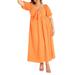 Plus Size Women's Eyelet Tie Front Maxi Dress by ELOQUII in Orange Crush (Size 22)