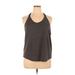 Nike Active Tank Top: Gray Color Block Activewear - Women's Size X-Large