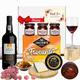 Port and Cheese Gift Set - 70cl Full Bottle Red Port Wine, 2x 200g Wax Cheese, Biscuits and Chutney Gift Set - Food Hampers, Port Gift Set, Birthday Hampers for Men & Women