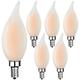 Xtricity LED Candelabra Filament Flame Tip Frosted Bulb, 6 Watts ( 60 Watt Equivalent ) 120 Volt, E12 candelabra Base 3000K Soft White Dimmable Candle Led Bulb, UL Listed (Pack of 6)