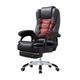 Office Chair，Reclining with Footrest High Back PU Leather Executive Computer Desk Chair Comfort And Ergonomic Design (Color : Black)