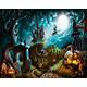 Haosphoto Vinyl Halloween Horror Night Backdrop 10X8FT All Saints' Day Backdrops Hallowmas Pumpkins Lamps Rip Witch Ghastful Haunted Castle Photography Background for Masquerade Photo Studio Prop HL18