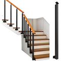 SAFWEL Banister Rails Deck Balusters 1/2/5/8/10/20/25/30 Pack Metal Stair Baluster Spindles Post, Black Stair Balusters Spindle with Screws & Adjustable Flat Brackets, Side Mount Banister Column (Col