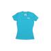 Under Armour Active T-Shirt: Blue Solid Sporting & Activewear - Kids Girl's Size X-Small