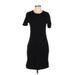 Athleta Casual Dress - Sheath Crew Neck Short sleeves: Black Solid Dresses - Women's Size 2X-Small