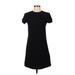 Zara Casual Dress - A-Line Crew Neck Short sleeves: Black Print Dresses - Women's Size X-Small